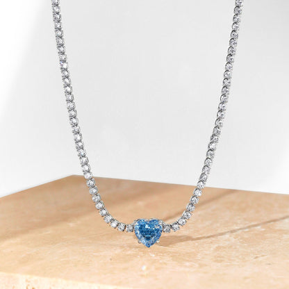 Angela Jewelry]2,0 Karat funkelnde Halskette im Tennis-Herzschliff