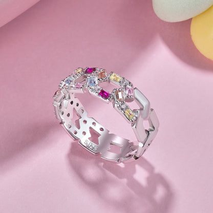 Angela Jewelry] Funkelnder, lebendiger Smaragdschliff-Ring für den Alltag