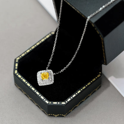 Angela Jewelry]Funkelnde Halskette im Asscher-Schliff