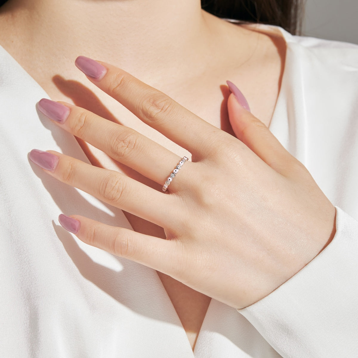 Angela Jewelry] Funkelnder, lebendiger Ring in runder Form für den Alltag