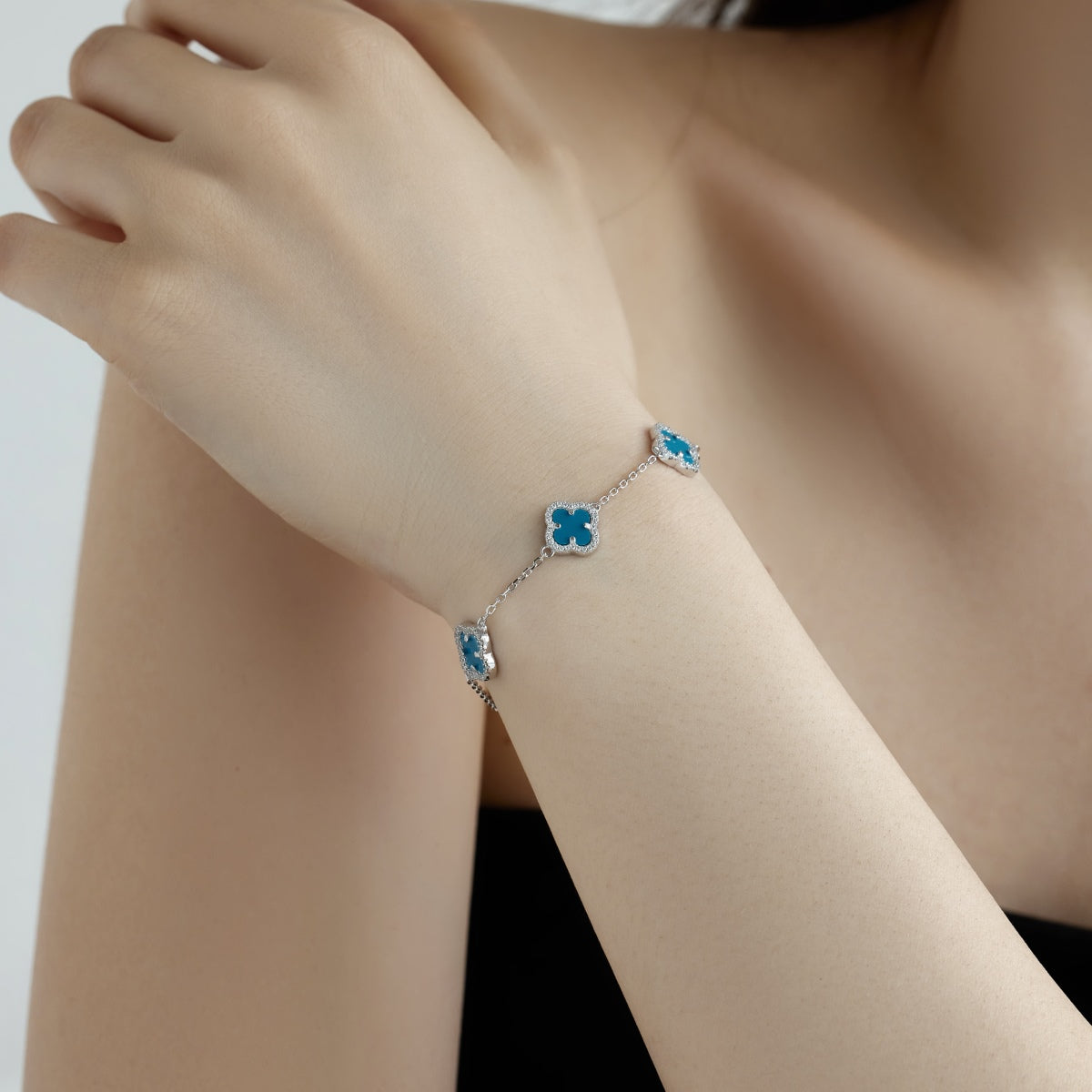 Angela Jewelry]Vierblättriges Kleeblatt Exquisites Armband