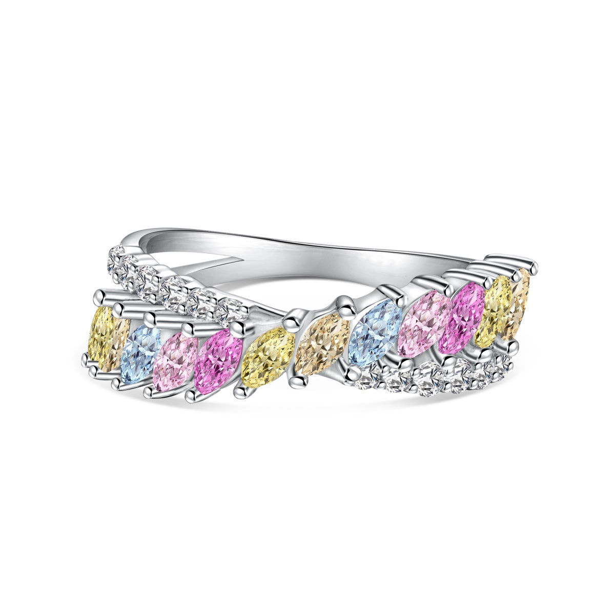 Angela Jewelry]Einzigartiger bunter Marquise-Schliff-Tagesring