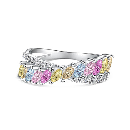 Angela Jewelry]Einzigartiger bunter Marquise-Schliff-Tagesring