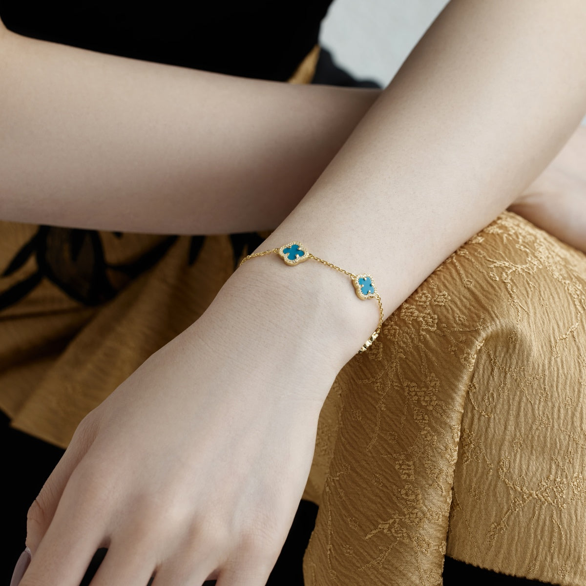 Angela Jewelry]Vierblättriges Kleeblatt Exquisites Armband