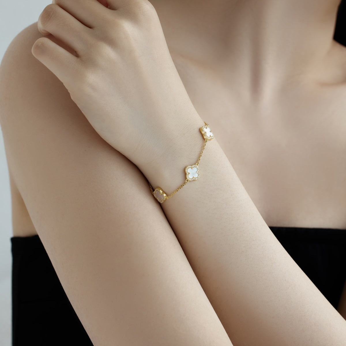 Angela Jewelry]Vierblättriges Kleeblatt Exquisites Armband