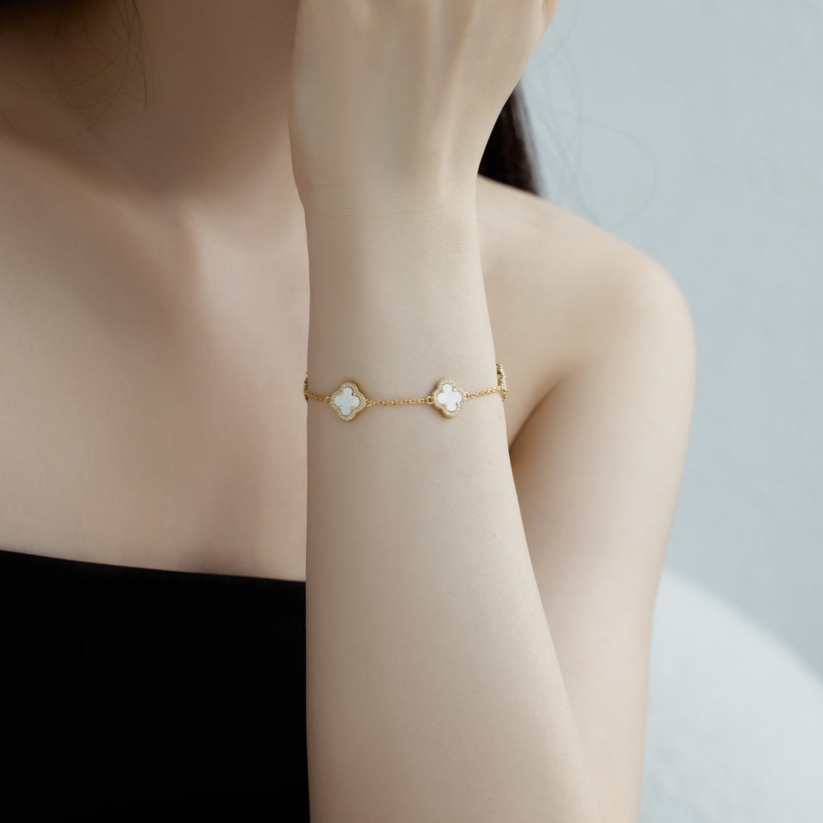 Angela Jewelry]Vierblättriges Kleeblatt Exquisites Armband