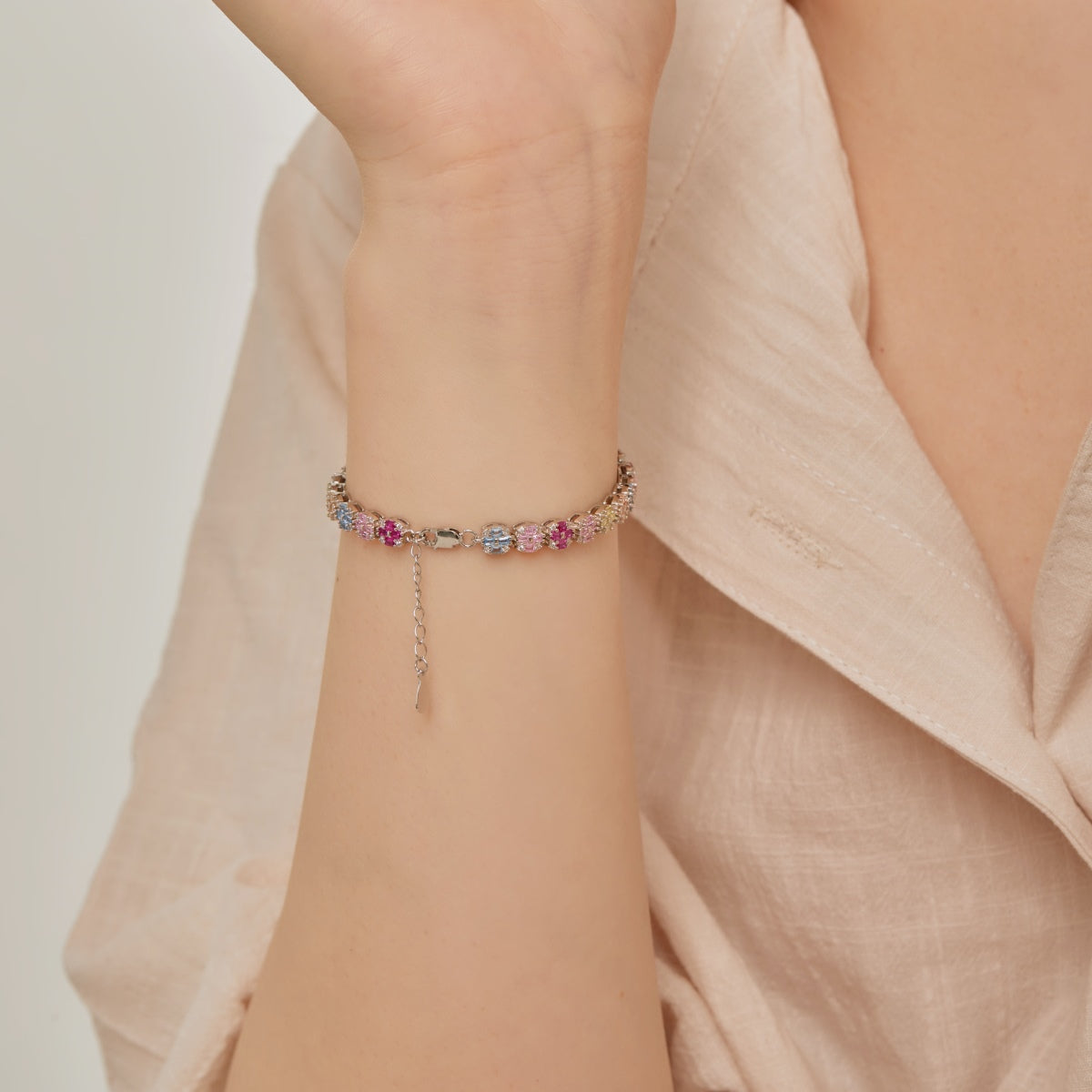 Angela Jewelry]Zartes, farbenfrohes Armband im Smaragdschliff für den Alltag
