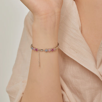 Angela Jewelry]Zartes, farbenfrohes Armband im Smaragdschliff für den Alltag