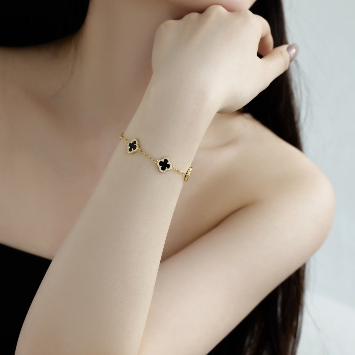 Angela Jewelry]Vierblättriges Kleeblatt Exquisites Armband