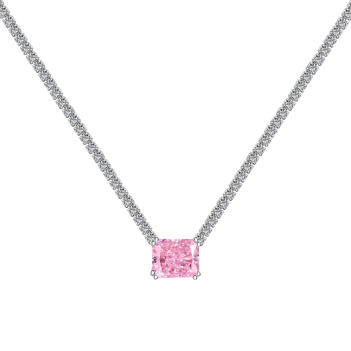 Angela Jewelry]4,0 Karat Elegante Halskette im Radiantschliff