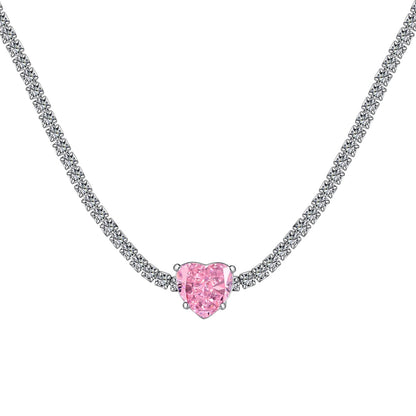 Angela Jewelry]2,0 Karat funkelnde Halskette im Tennis-Herzschliff