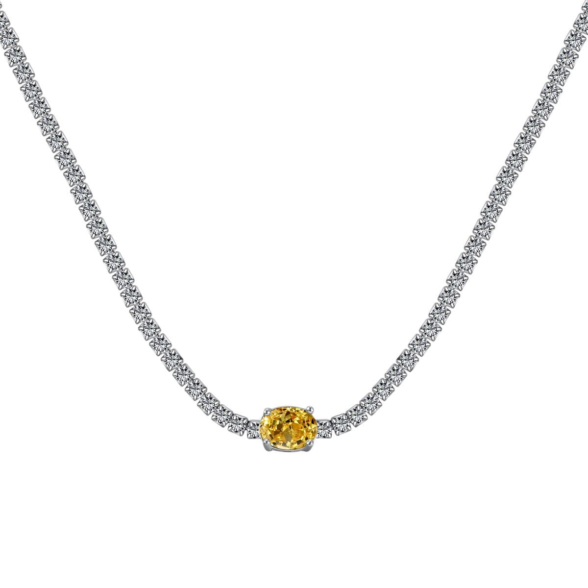 Angela Jewelry]1,0 Karat glänzende Halskette im Ovalschliff
