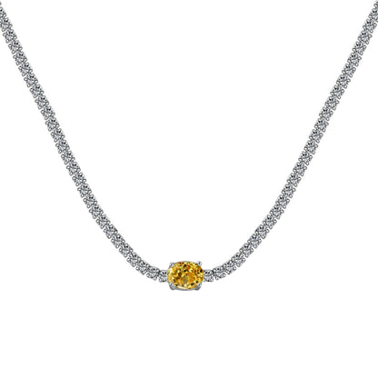 Angela Jewelry]1,0 Karat glänzende Halskette im Ovalschliff