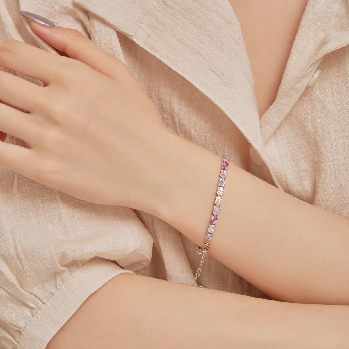 Angela Jewelry]Verziertes buntes Party-Armband in Blumenform