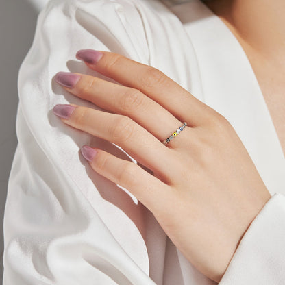 Angela Jewelry] Funkelnder, lebendiger Ring in runder Form für den Alltag