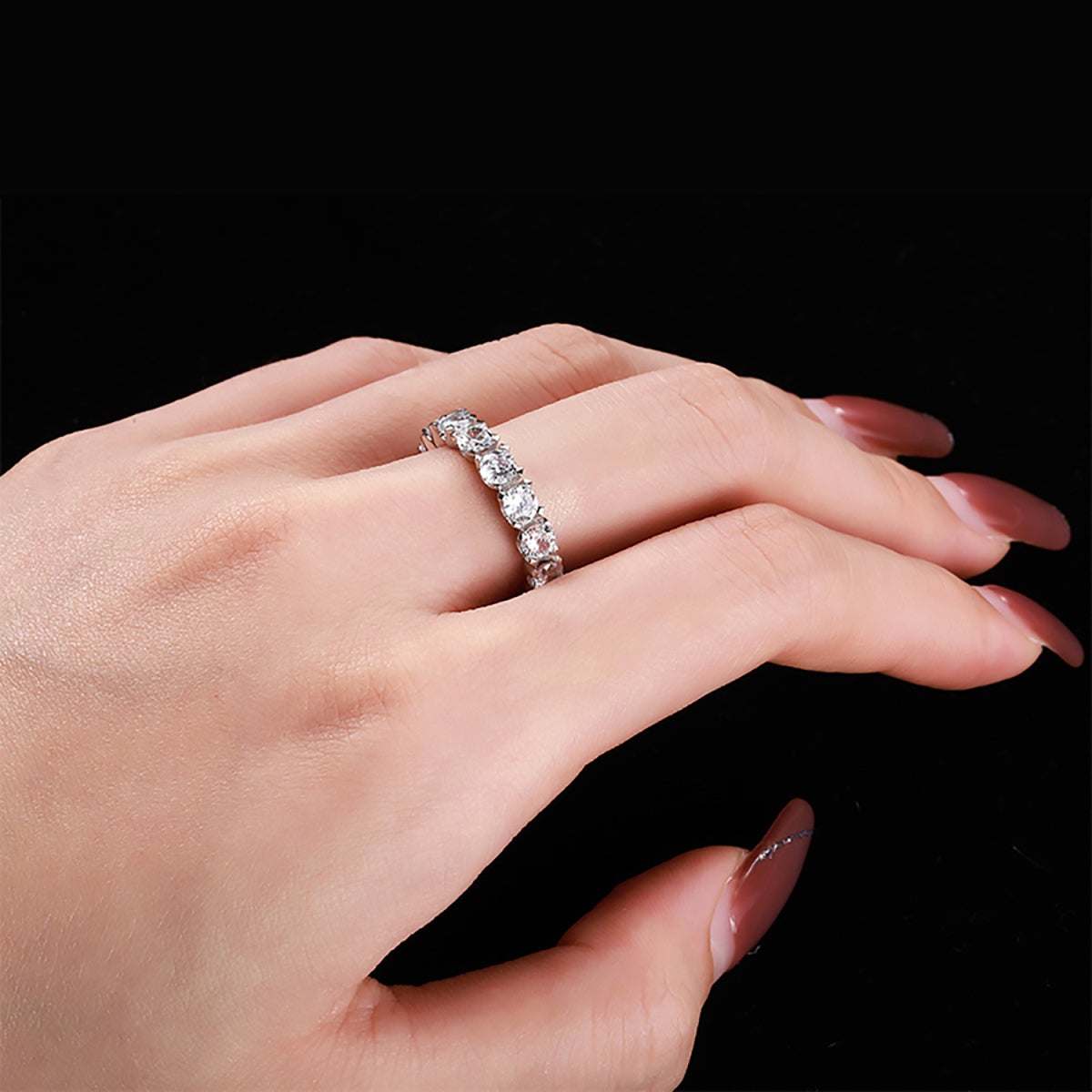 Angela Jewelry]Eternity Tennisring im Rundschliff