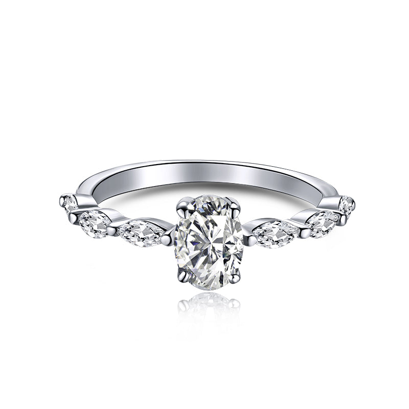 Angela Jewelry]0,75 Karat luxuriöser, lebendiger, länglicher Kissenschliff-Tagesring