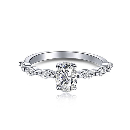 Angela Jewelry]0,75 Karat luxuriöser, lebendiger, länglicher Kissenschliff-Tagesring