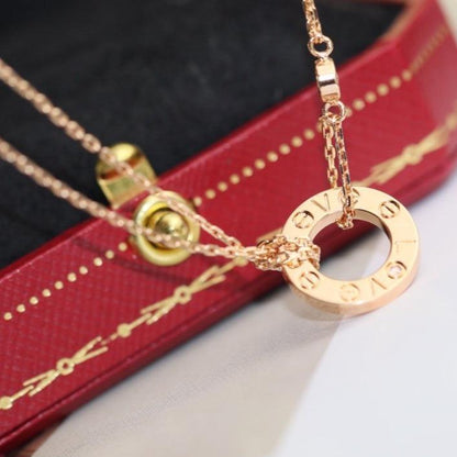 [Angela Schmuck] LIEBESHALSKETTE VERSTELLBAR ROSÉGOLD 2 DIAMANTEN 