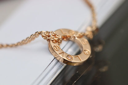 [Angela Schmuck] LIEBESHALSKETTE VERSTELLBAR ROSÉGOLD 2 DIAMANTEN 