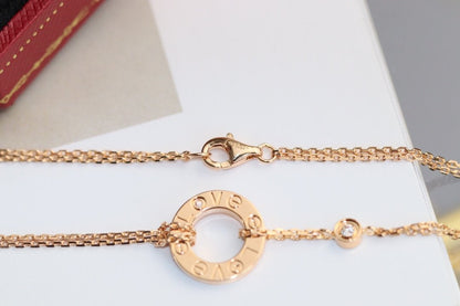 [Angela Schmuck] LIEBESHALSKETTE VERSTELLBAR ROSÉGOLD 2 DIAMANTEN 