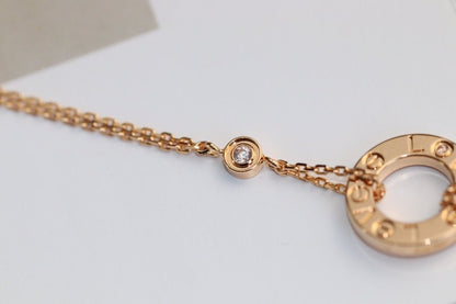 [Angela Schmuck] LIEBESHALSKETTE VERSTELLBAR ROSÉGOLD 2 DIAMANTEN 