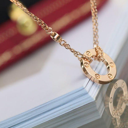 [Angela Schmuck] LIEBESHALSKETTE VERSTELLBAR ROSÉGOLD 2 DIAMANTEN 