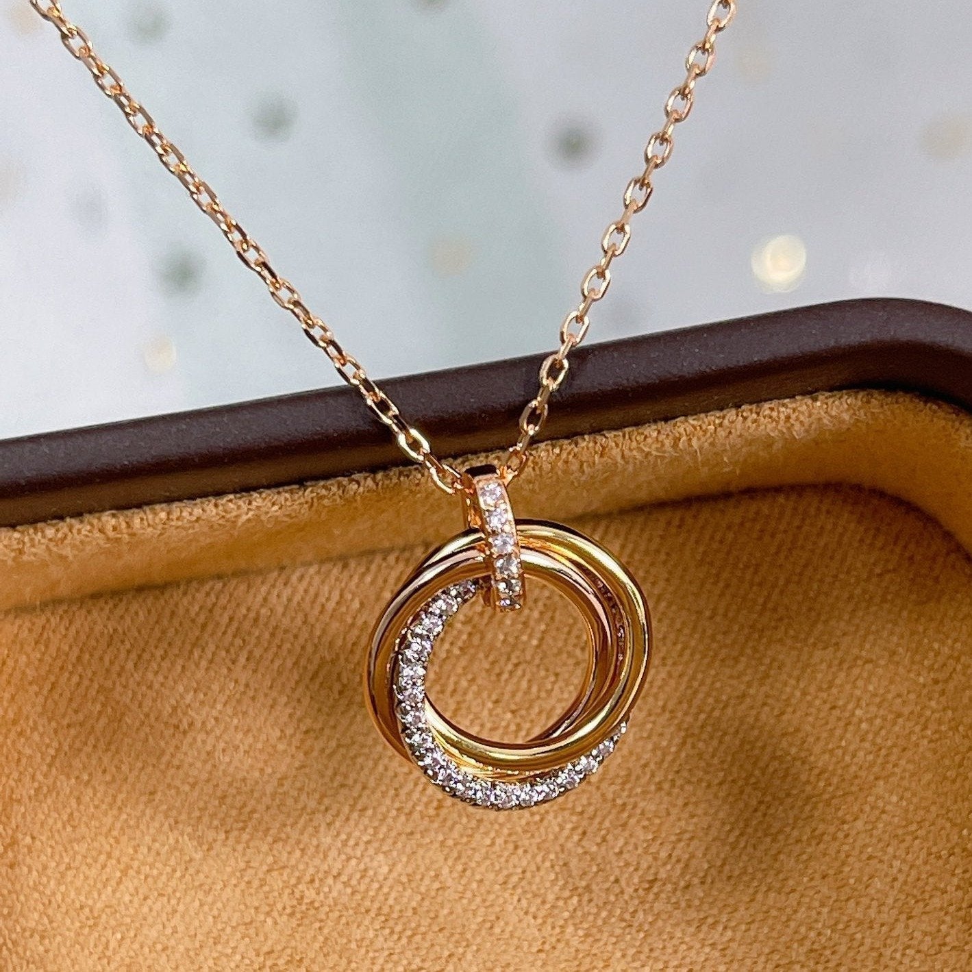 [Angela Schmuck]TRINITY HALSKETTE SILBER GOLD ROTGOLD DIAMANTEN 