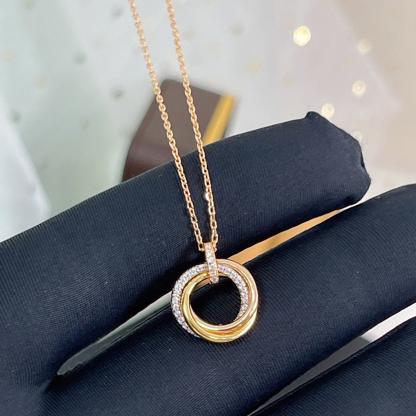 [Angela Schmuck]TRINITY HALSKETTE SILBER GOLD ROTGOLD DIAMANTEN 