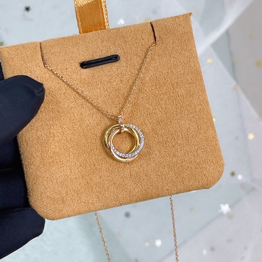[Angela Schmuck]TRINITY HALSKETTE SILBER GOLD ROTGOLD DIAMANTEN 