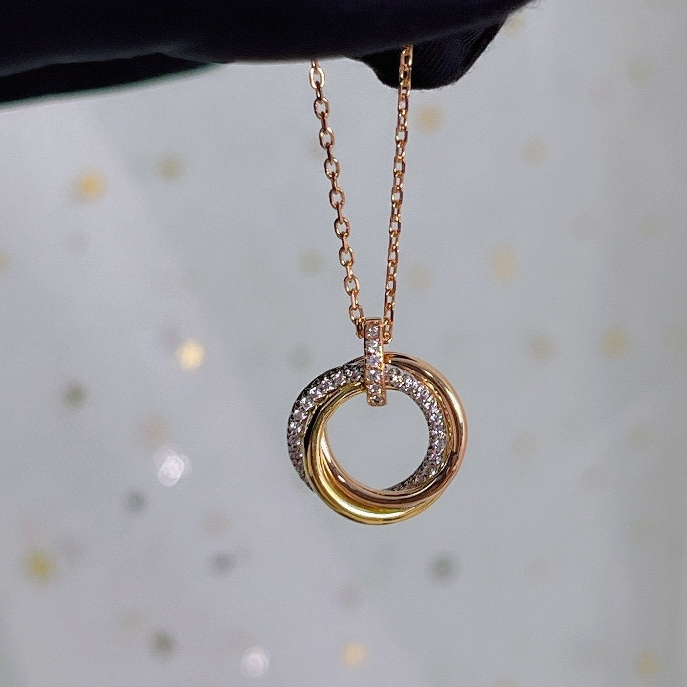 [Angela Schmuck]TRINITY HALSKETTE SILBER GOLD ROTGOLD DIAMANTEN 