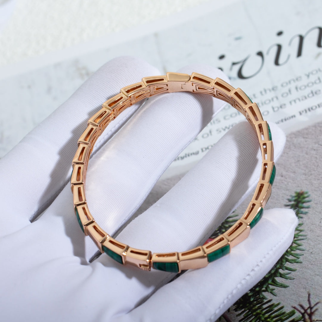 [Angela Jewellery]SERPENTI ARMBAND ROTGOLD MALACHIT 