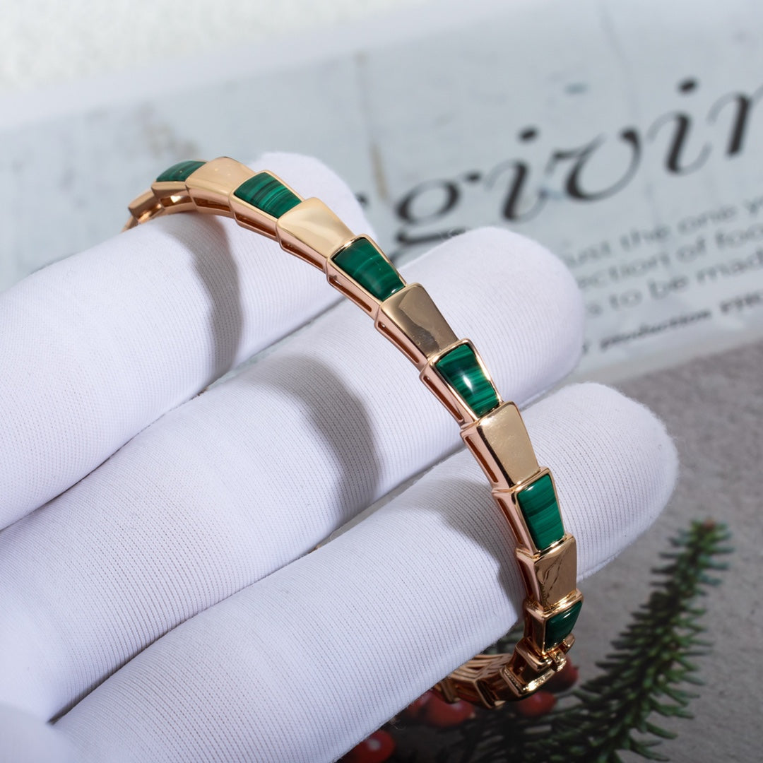 [Angela Jewellery]SERPENTI ARMBAND ROTGOLD MALACHIT 