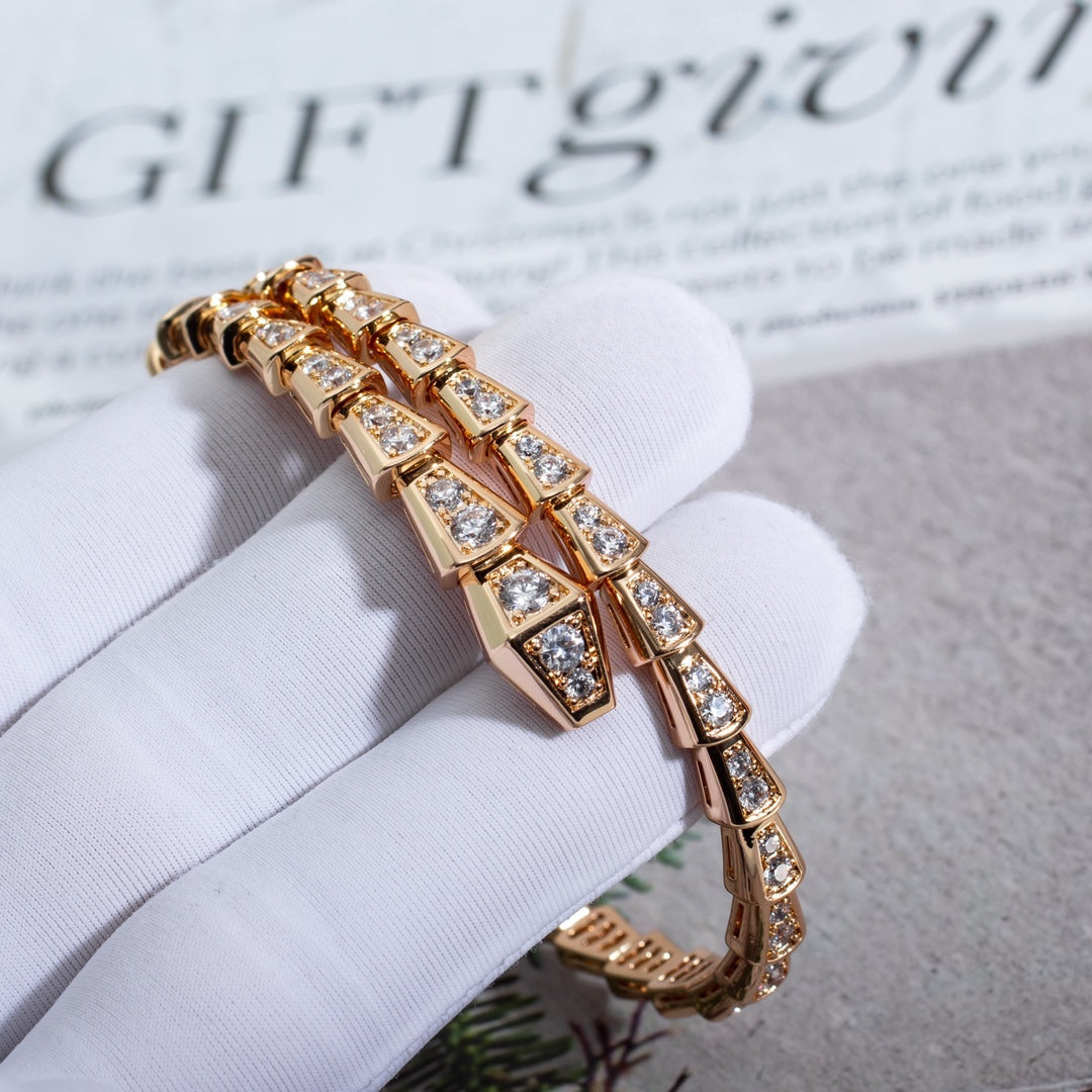 [Angela Jewellery]SERPENTI ARMBAND 6,8MM ROTGOLD DIAMANT 