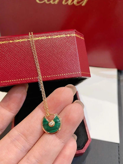 [Angela Schmuck]AMULETT ROSÉGOLD MALACHIT HALSKETTE