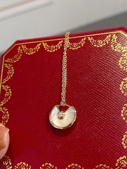 [Angela Schmuck]AMULETT ROSÉGOLD MOP HALSKETTE