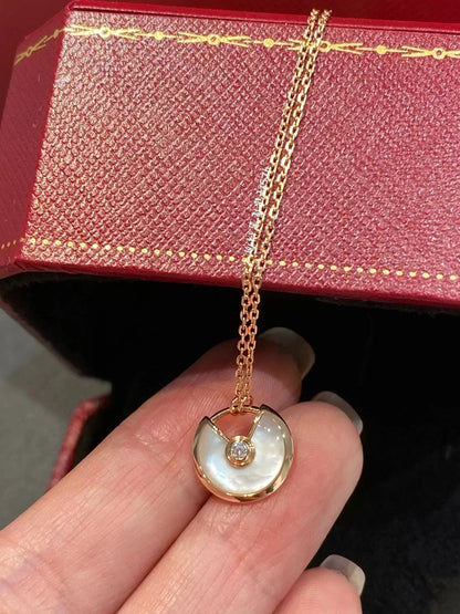 [Angela Schmuck]AMULETT ROSÉGOLD MOP HALSKETTE