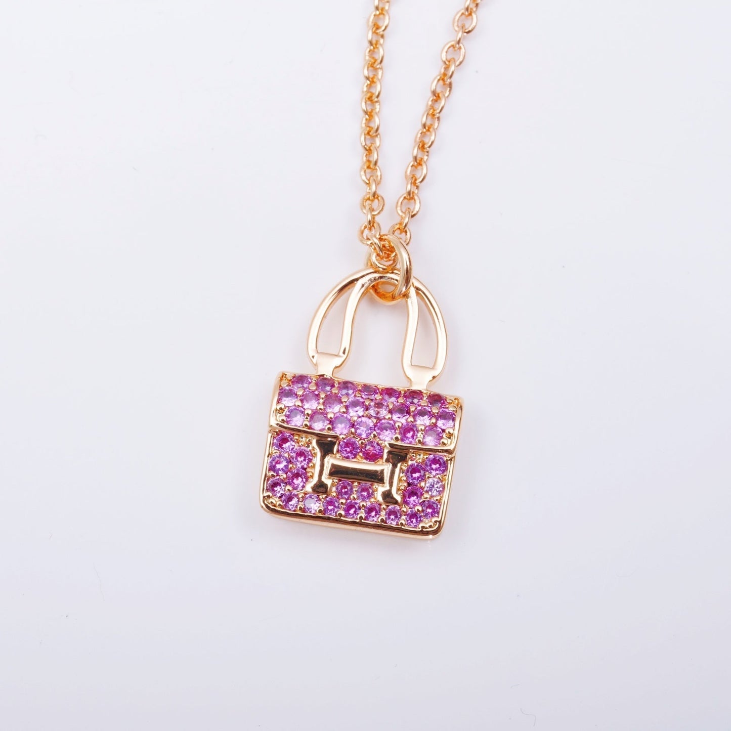 [アンジェラジュエリー]コンスタンスペンダント パープルダイヤモンドネックレス