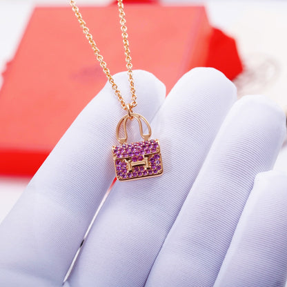 [アンジェラジュエリー]コンスタンスペンダント パープルダイヤモンドネックレス