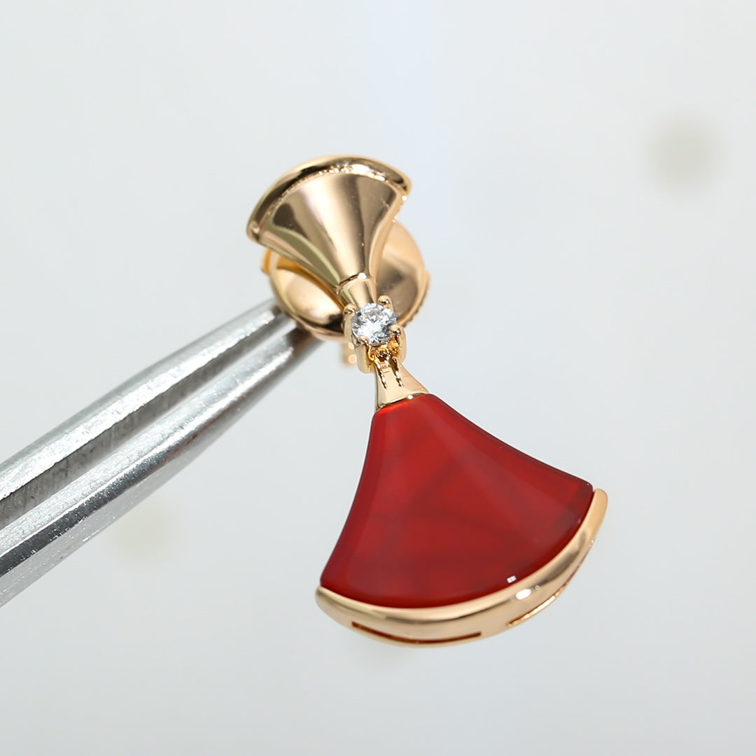[アンジェラジュエリー]ドリーム カーネリアン ピンクゴールド イヤリング
