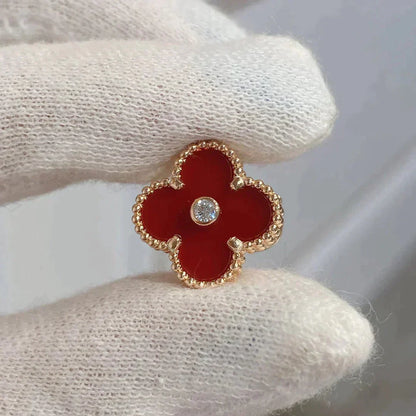 [Angela Schmuck]CLOVER MEDIUM 1 MOTIFS CARNELIAN DIAMOND Ohrringe