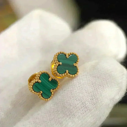 [Angela Schmuck]CLOVER MINI 9,5MM MALACHIT OHRRINGE