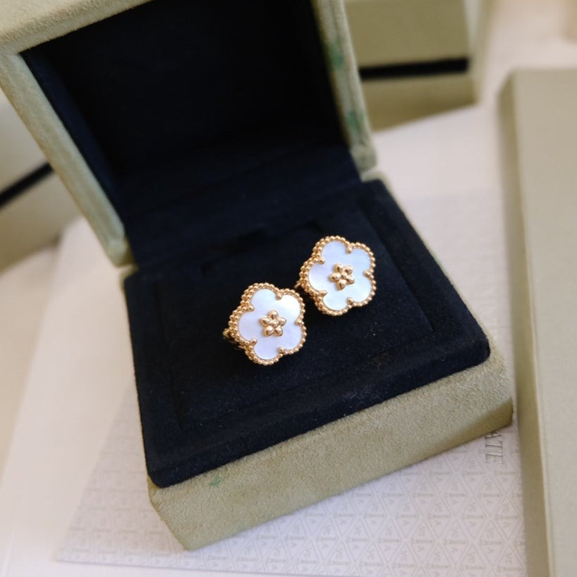 [Angela Schmuck] GLÜCKLICHE ROSA GOLD WEISSE MOP OHRRINGE 