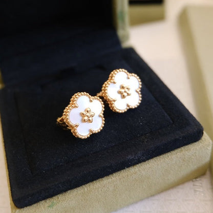 [Angela Schmuck] GLÜCKLICHE ROSA GOLD WEISSE MOP OHRRINGE 
