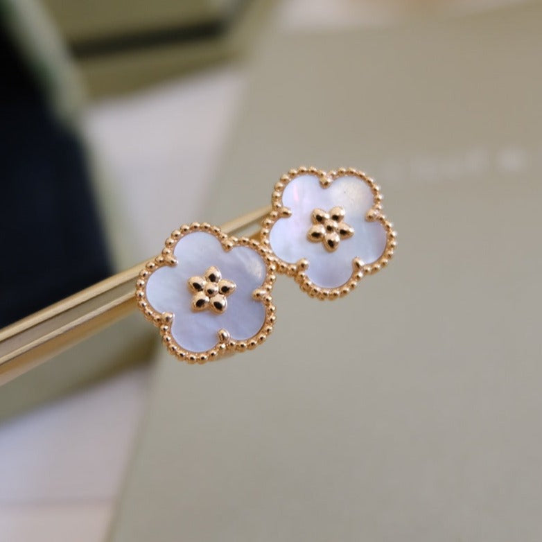 [Angela Schmuck] GLÜCKLICHE ROSA GOLD WEISSE MOP OHRRINGE 