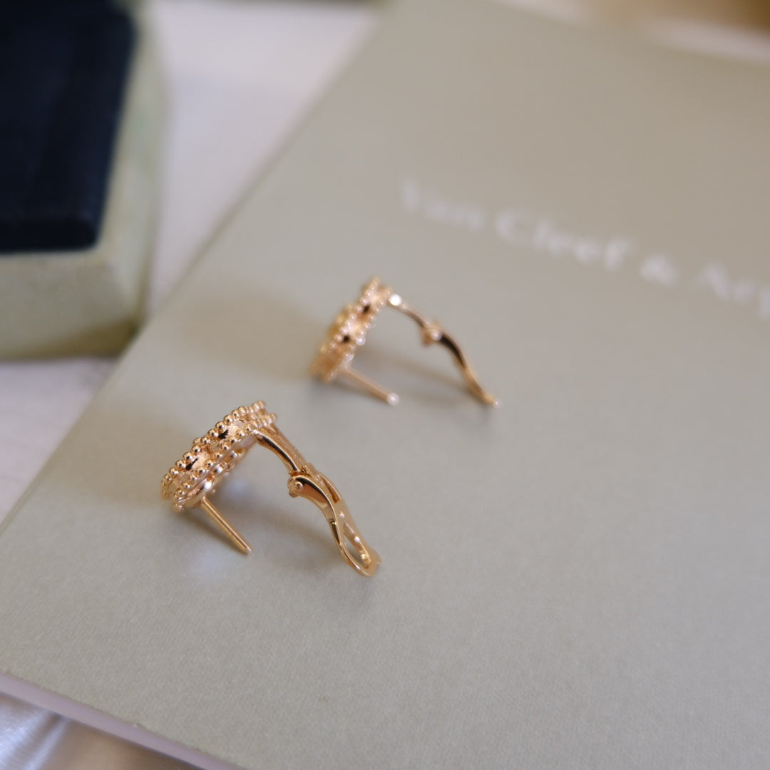 [Angela Schmuck] GLÜCKLICHE ROSA GOLD WEISSE MOP OHRRINGE 