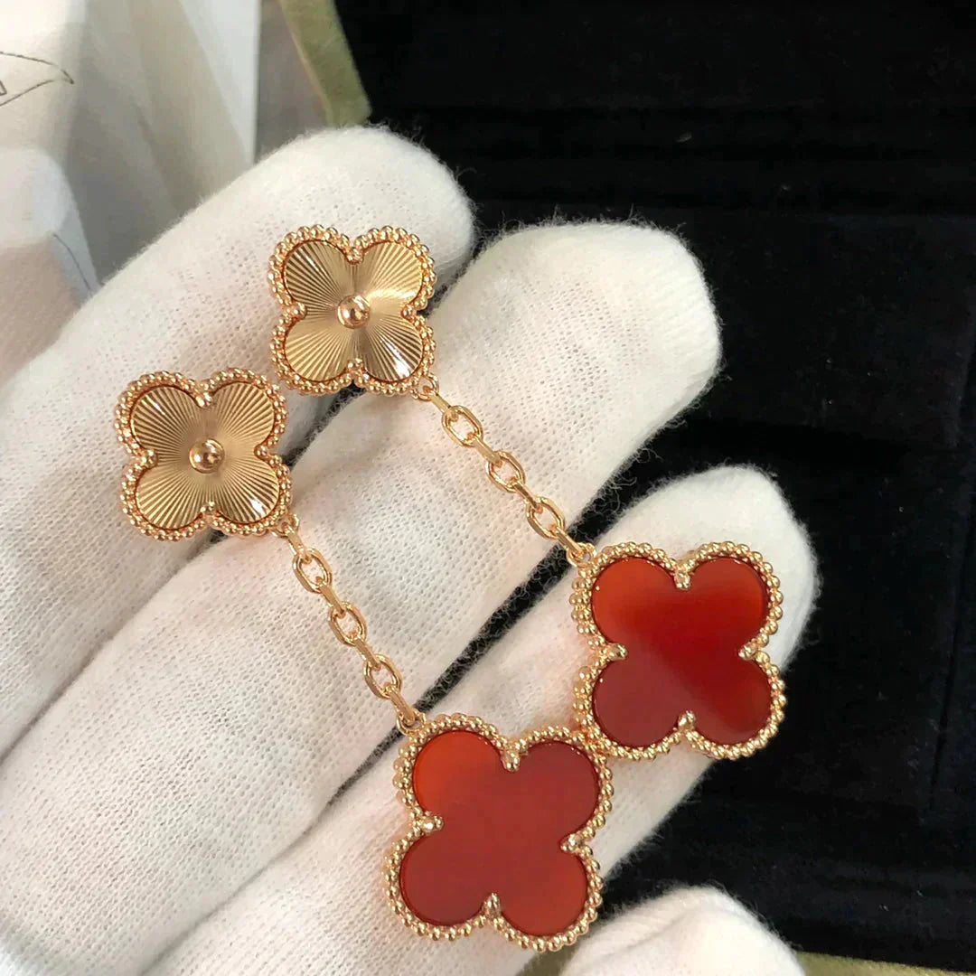 [Angela Schmuck]KLEEBLATT 2 MOTIV LASER KARNEOL OHRRINGE