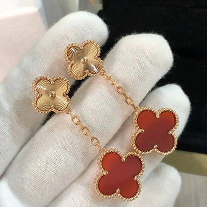 [Angela Schmuck]KLEEBLATT 2 MOTIV LASER KARNEOL OHRRINGE