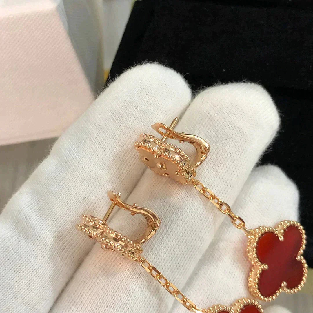 [Angela Schmuck]KLEEBLATT 2 MOTIV LASER KARNEOL OHRRINGE
