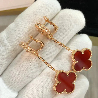 [Angela Schmuck]KLEEBLATT 2 MOTIV LASER KARNEOL OHRRINGE